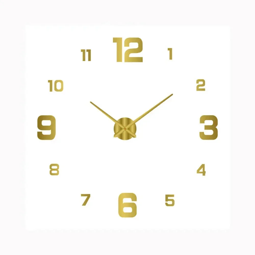 Golden-tone wall clock with gradient face, minimalist hour markers, modern glass and metal finish, 30cm