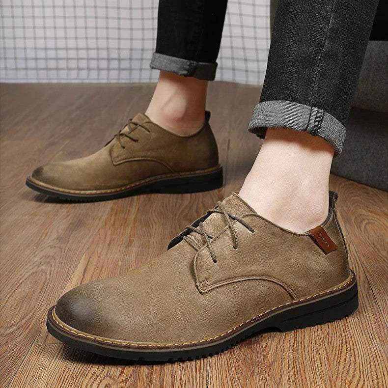 Men's black PU leather Oxford shoes polished closed-lace formal dress footwear elegant professional fit