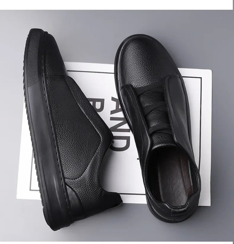 Men's white genuine leather sneaker bold crossover lace design cushioned insole water resistant premium build