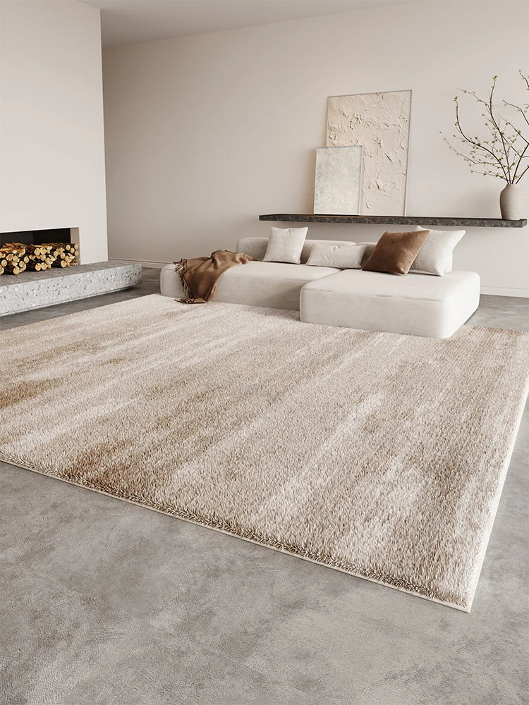 Cream fluffy area rug thick plush pile soft cloud texture for living room bedroom décor