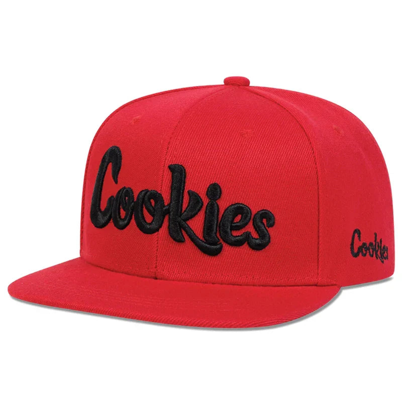 Cookies embroidered snapback hat structured breathable cap with adjustable strap for fans