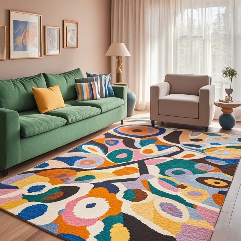 Dopamine velvet plush area rug dirt-resistant hand washable floor mat for modern living rooms