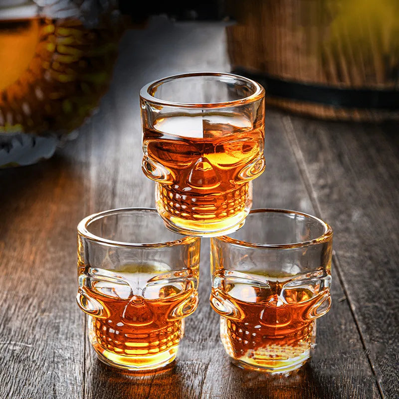Bone Chiller 50ml skull shot glasses thickened crystal gothic barware for Halloween parties