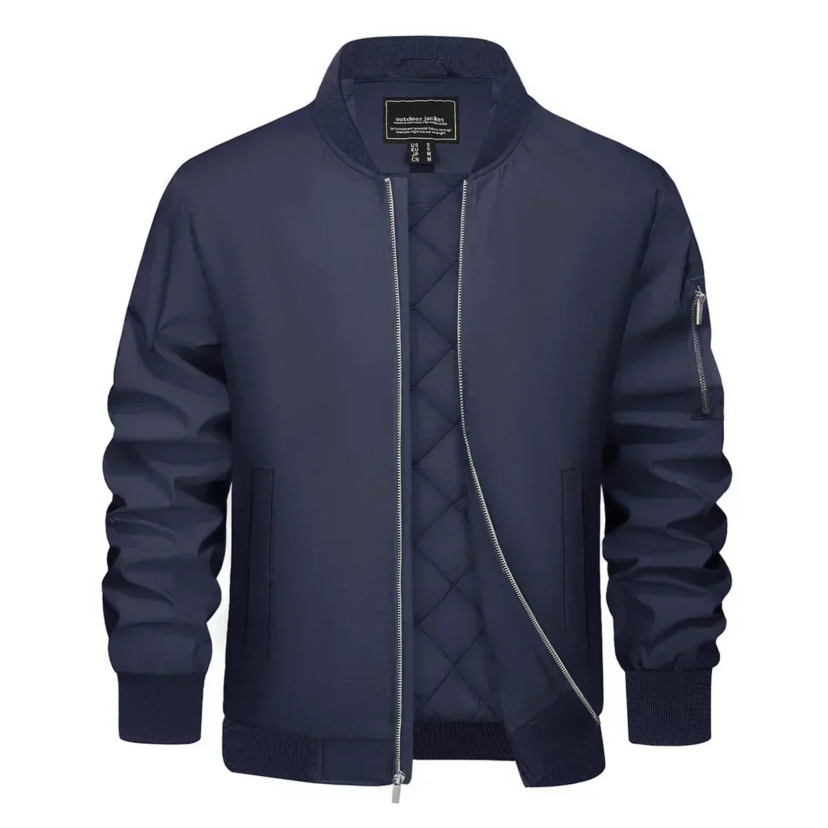 Men's lightweight quilted windproof jacket, sporty casual winter wear with water-repellent finish
