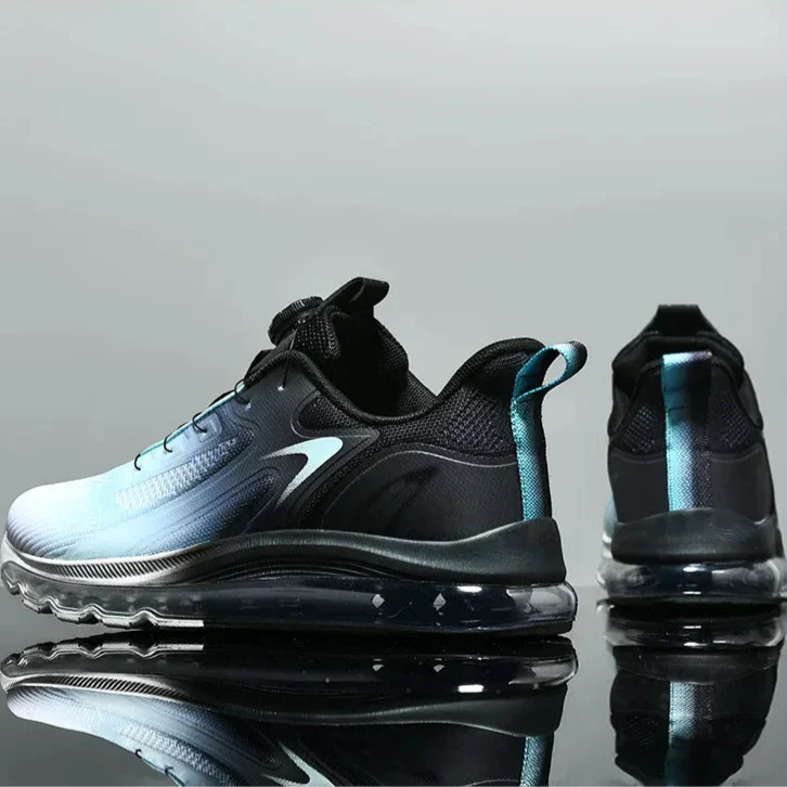 Men's air cushioned training shoes lightweight mesh upper shock absorbing sole bold street style