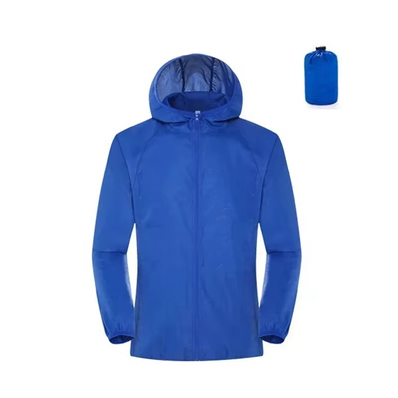 Lightweight waterproof windbreaker raincoat unisex hiking jacket water-repellent polyester shell