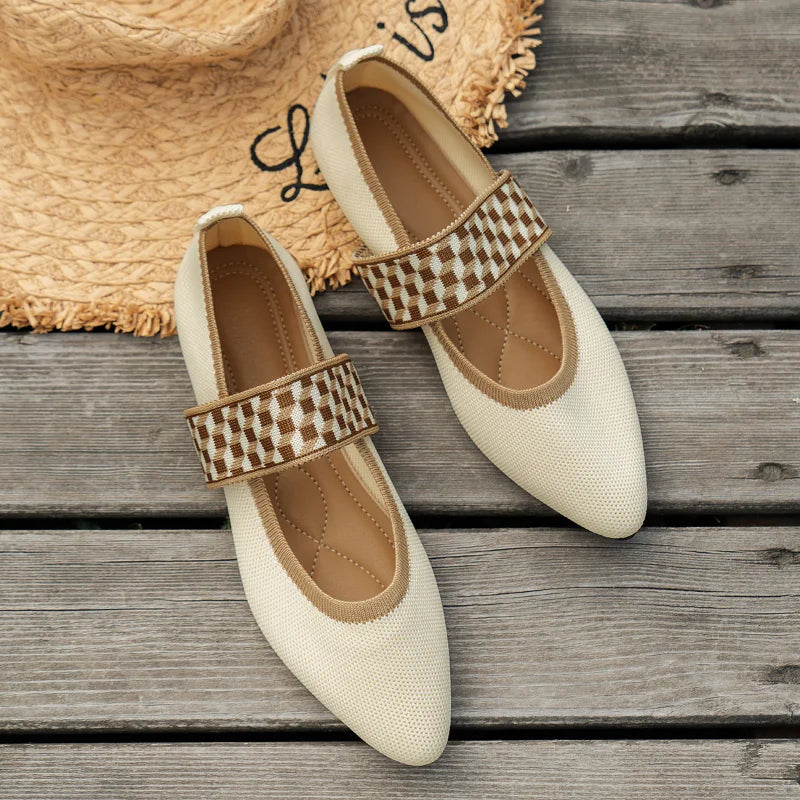 Isadora ballerina flats black elastic band low-profile flexible slip-on shoes for women