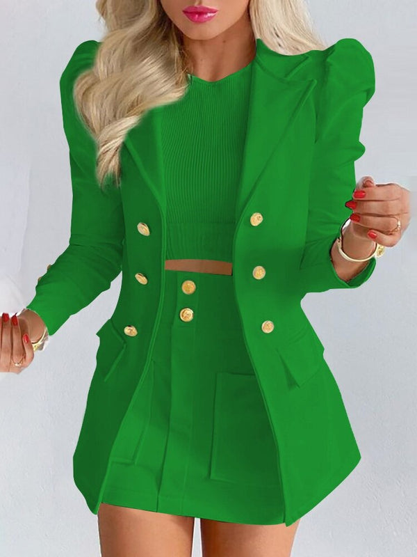 Women's floral print tailored blazer and skirt coord set polished two-piece for work and events