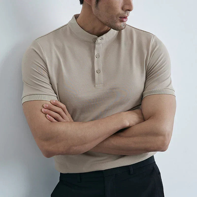 Men's slim fit lightweight cotton T-shirt in classic solid color, breathable everyday essential