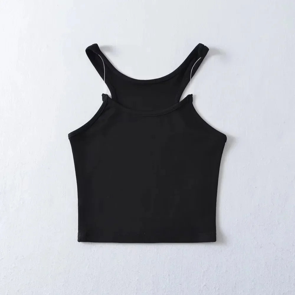 Women's nude invisible tank top slim fit with hidden shoulder straps soft breathable layering essential