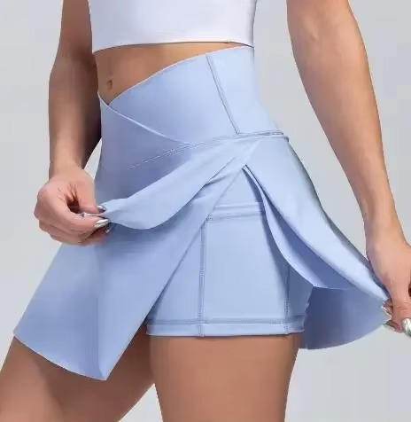 Women's high waist active tennis skirt with built-in shorts, pockets, compression fit for free movement