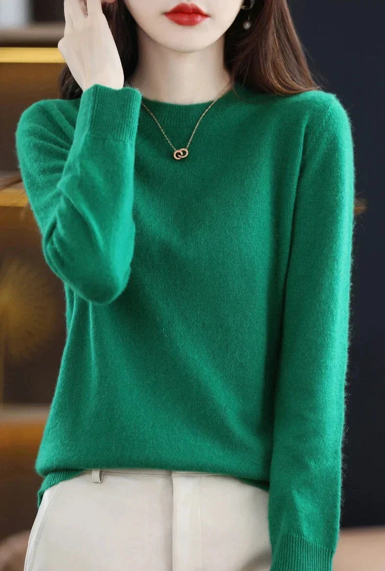 Daina women's classic wool knit sweater breathable temperature-regulating cozy everyday layer