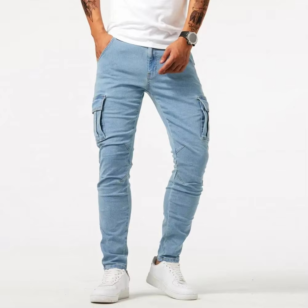 Men's slim fit work pants stretch fabric reinforced pockets all-day mobility modern silhouette