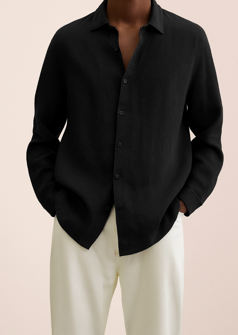 Men's Albert linen shirt, relaxed everyday fit, breathable natural fabric, versatile casual style