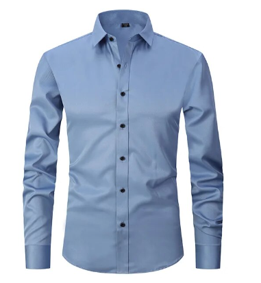 White anti-crease professional dress shirt breathable stretch fabric wrinkle-resistant slim fit