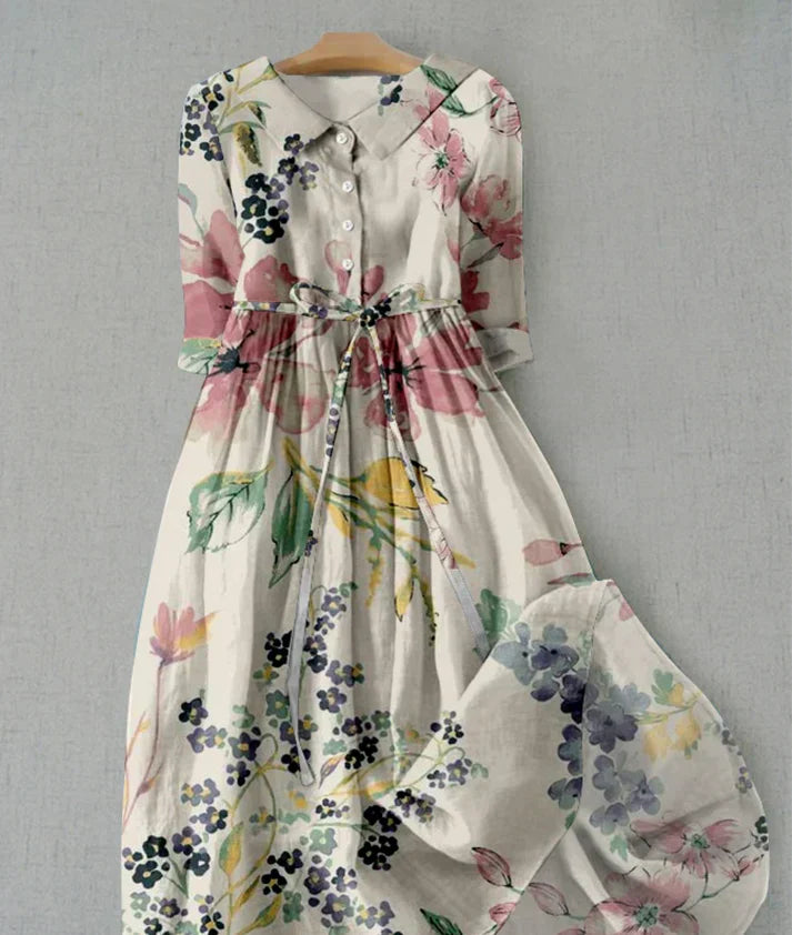 Charlotte Pastel Floral Midi Dress For Women Romantic Summer Occasion