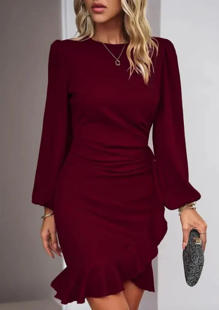 Bibi women's long sleeve figure-hugging dress in elegant timeless style for sophisticated occasions