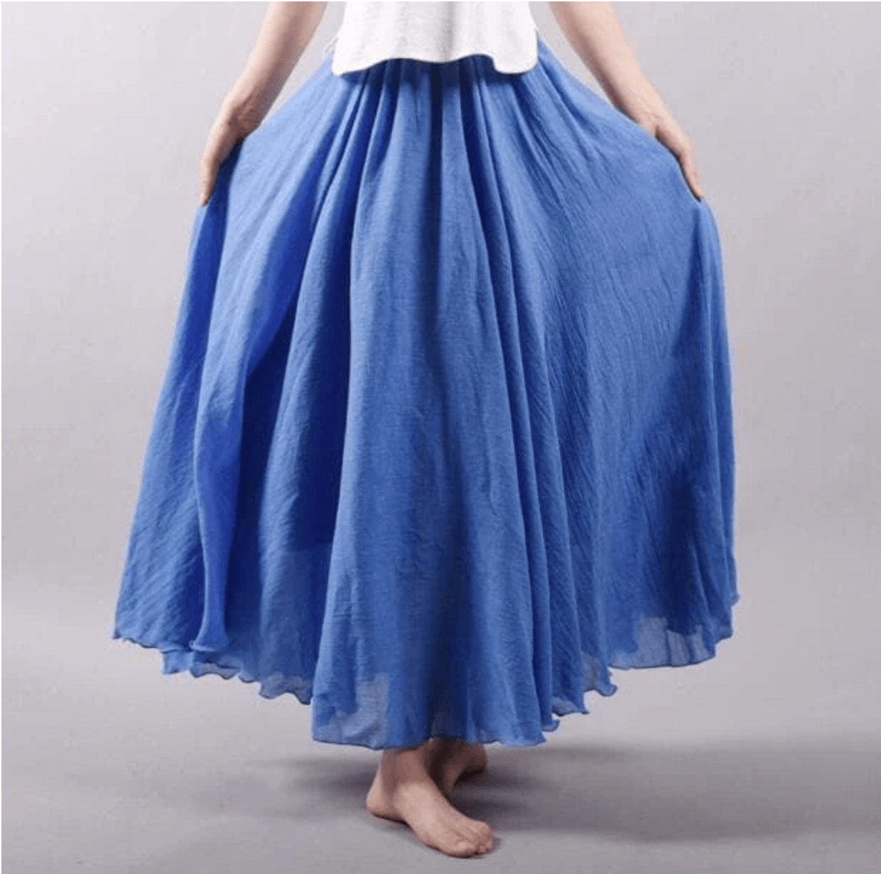 Women's natural linen midi dress tailored flowing silhouette breathable sustainable fabric