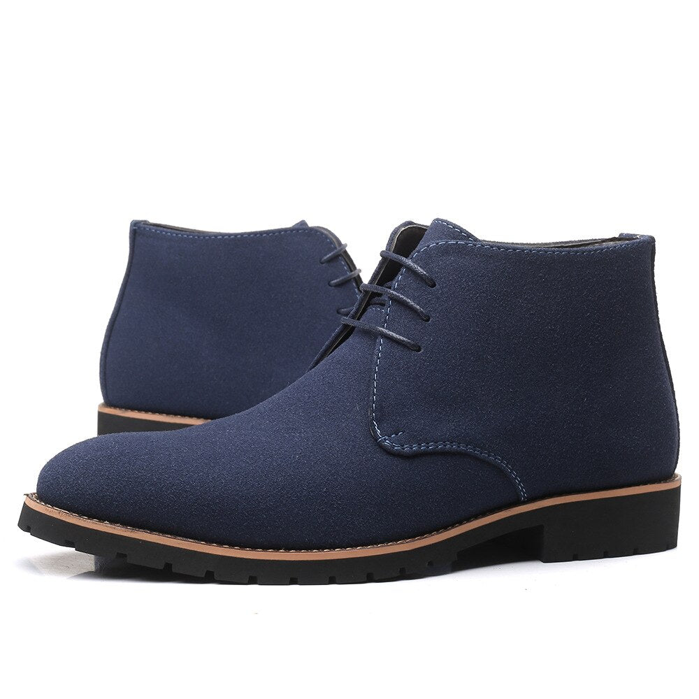 Men's brown ankle lace-up boots modern casual silhouette with streamlined everyday versatile style