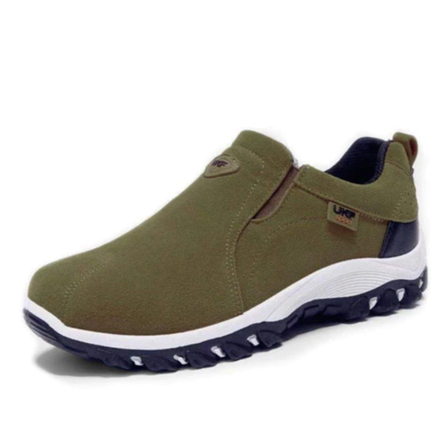 Men's slip-on sneakers suede upper laceless casual style shock absorbing non-slip outsole daily wear