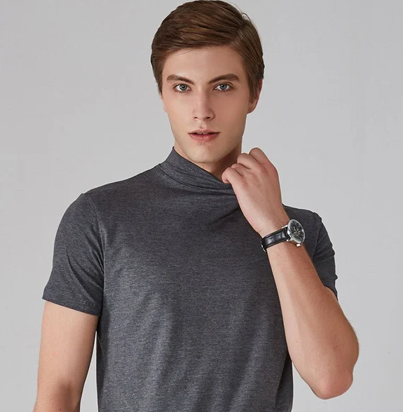 Men's black turtleneck shirt regular fit premium comfort versatile casual formal layering style