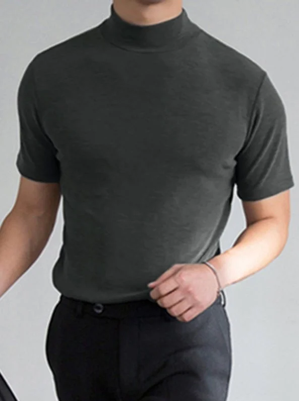 Men's white turtleneck shirt regular fit premium comfort versatile casual formal layering piece