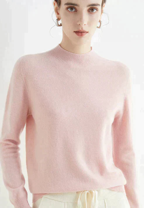 Warm women's long-sleeve knit sweater cozy luxury fit skin-friendly fabric timeless everyday style