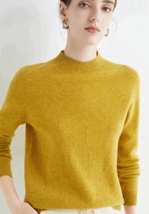 Warm women's long-sleeve knit sweater cozy luxury fit with plush skin-friendly fabric for everyday style