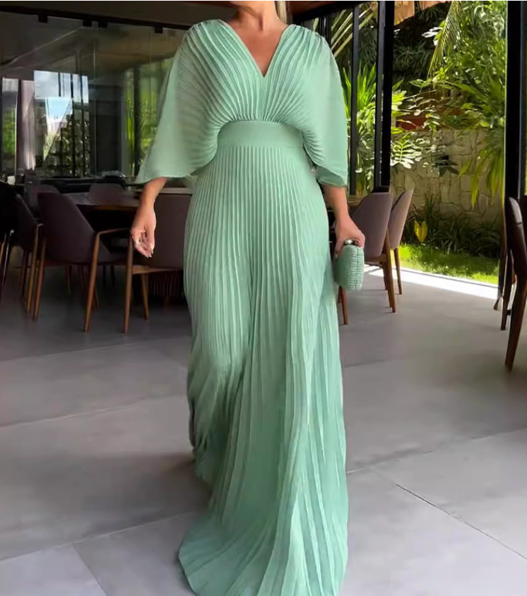 Women's light breathable ribbed maxi dress flowing silhouette timeless elegant summer comfort