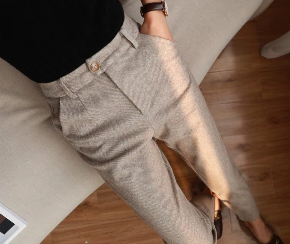 TrendAura Verona high-waist wool pencil pants tailored slim-fit office trousers for professional women