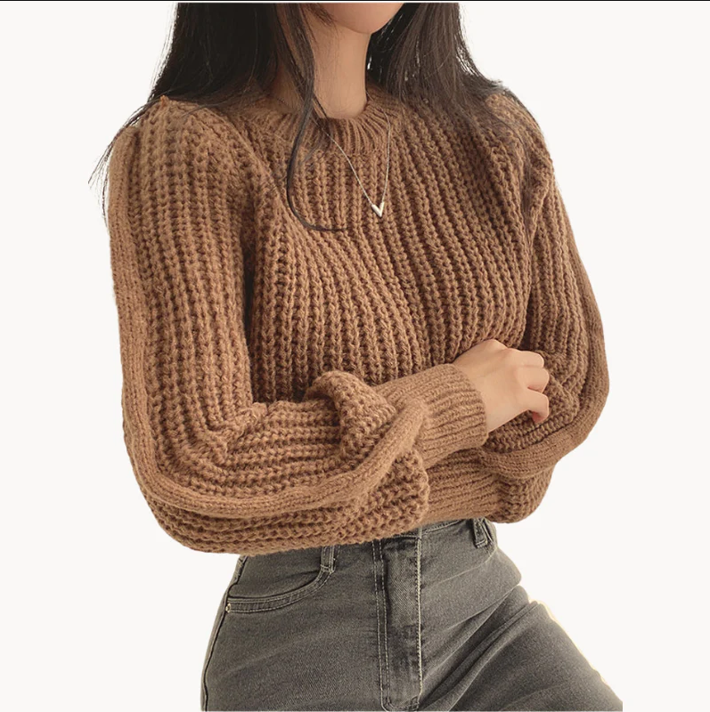 Women's Jovanka chunky knit jumper cozy oversized sweater with bold textured pattern for everyday wear