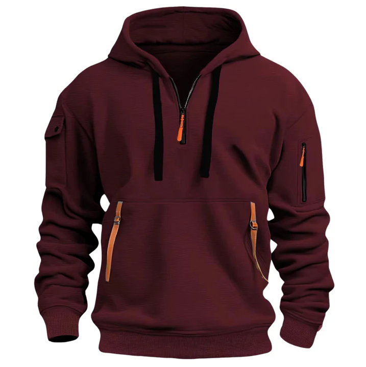 Men's relaxed fit casual hoodie in soft sustainable fabric, everyday comfort streetwear essential