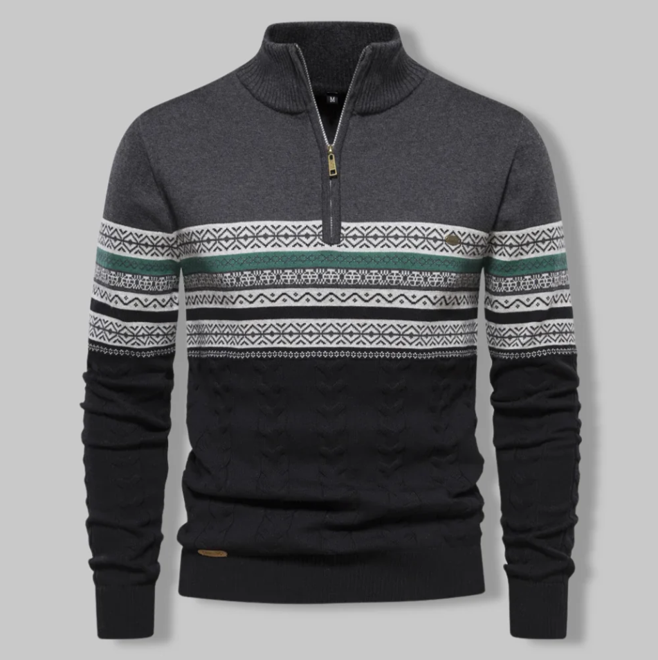 Torino alpine jumper in neutral tones, relaxed fit with sustainable premium knit design