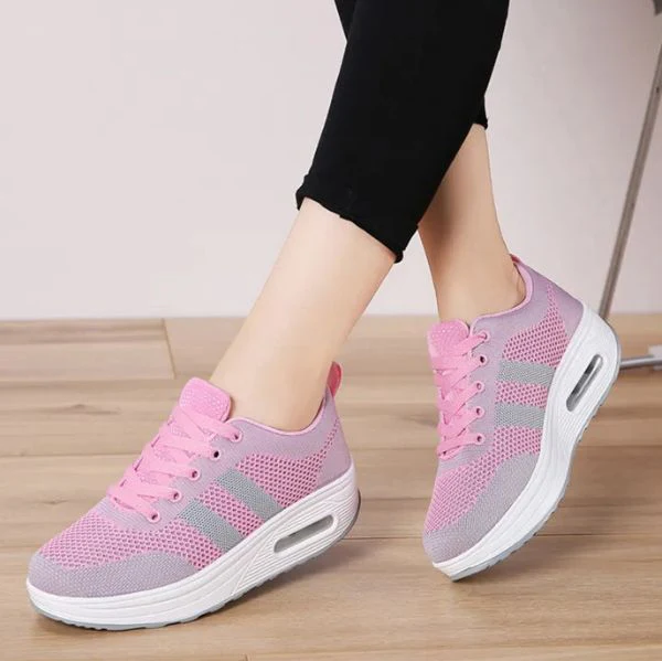 Paola women's arch support trainers neutral tones lace-up everyday sneakers with built-in stability sole
