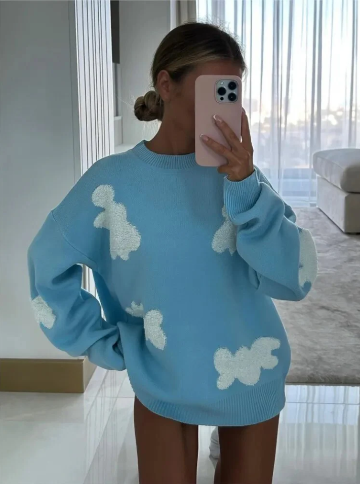 Women's soft knit jumper elegant relaxed fit sustainable comfortable everyday knitwear