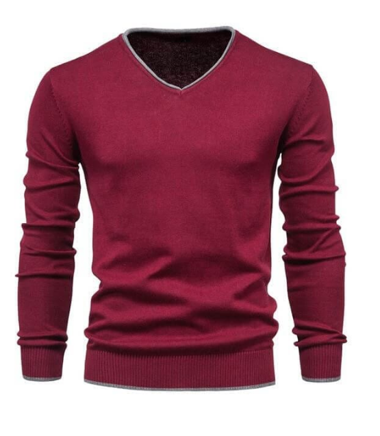Sterling slim fit V-neck sweater unisex refined knit versatile office wear cozy durable timeless layer