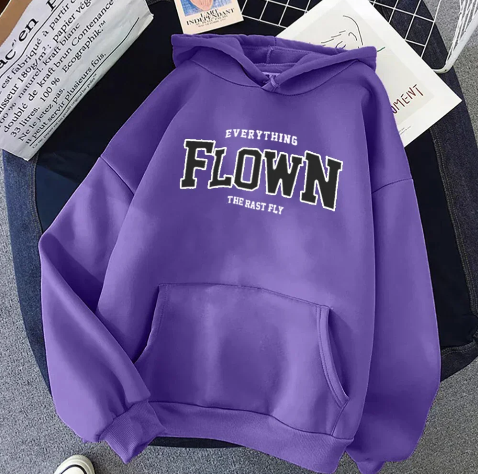 Women's printed comfort fit hoodie sweatshirt with bold graphic print for everyday casual wear