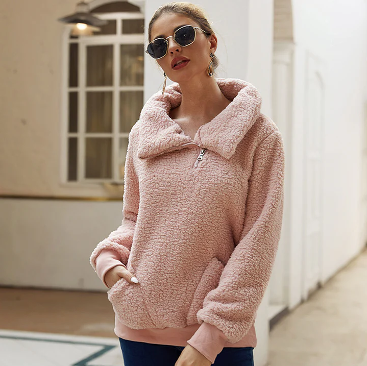 Women's cozy knit winter jumper relaxed fit soft fabric casual warmth everyday layering