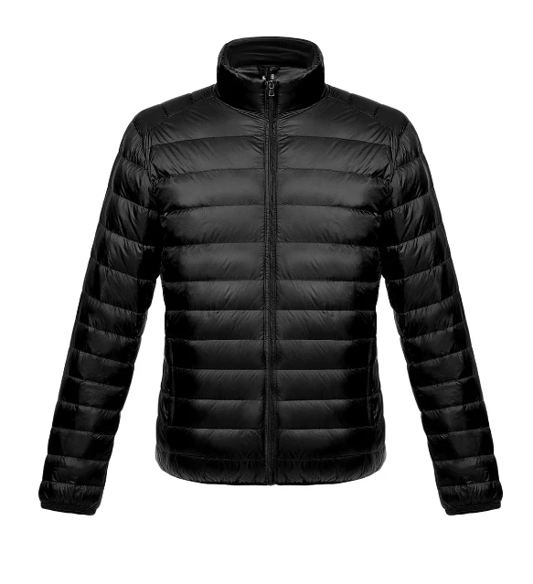 Navy blue fleece-lined outdoor jacket with weatherproof shell and cozy insulated interior
