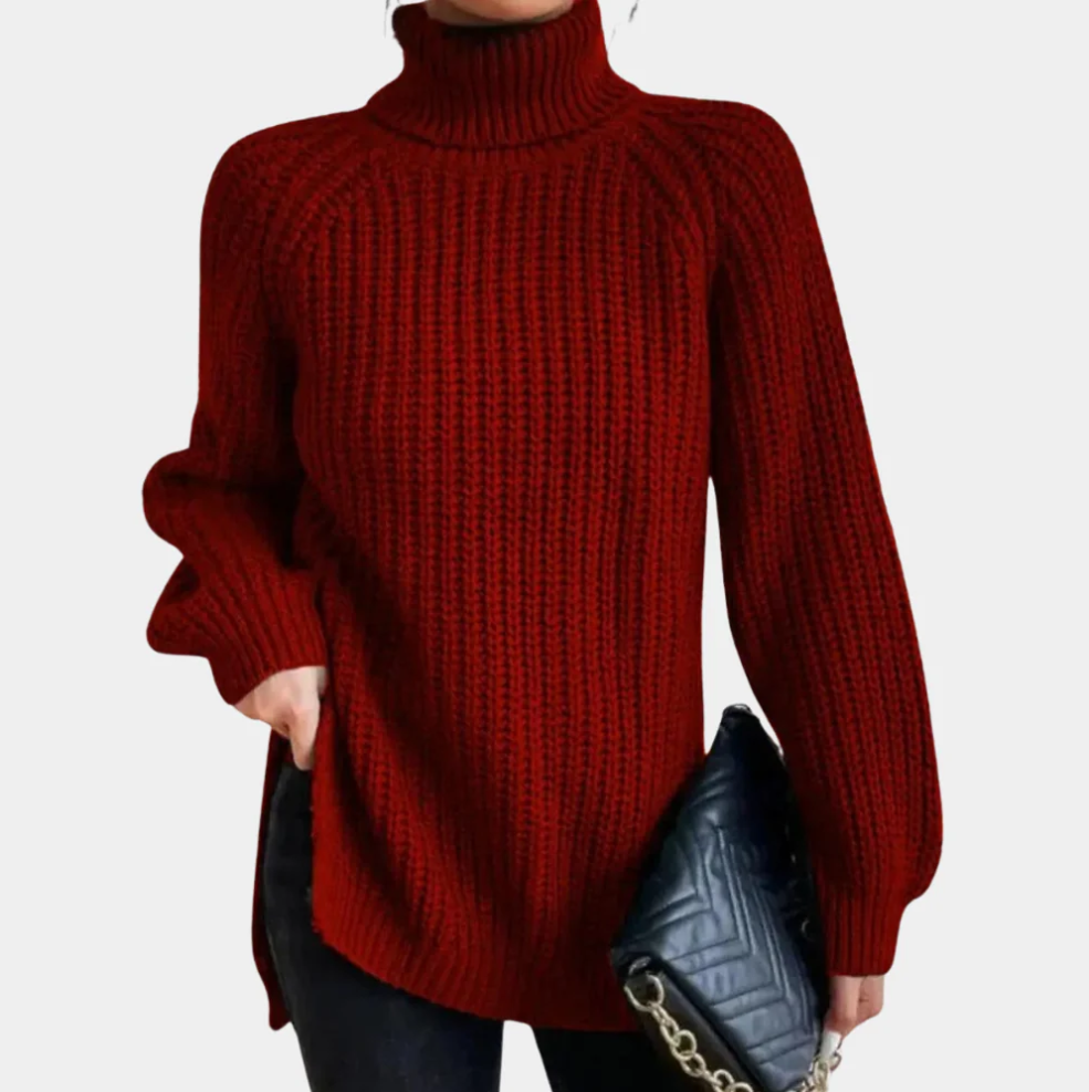 Madeleine women's soft turtleneck jumper cozy sustainable knitwear timeless elegant silhouette pullover