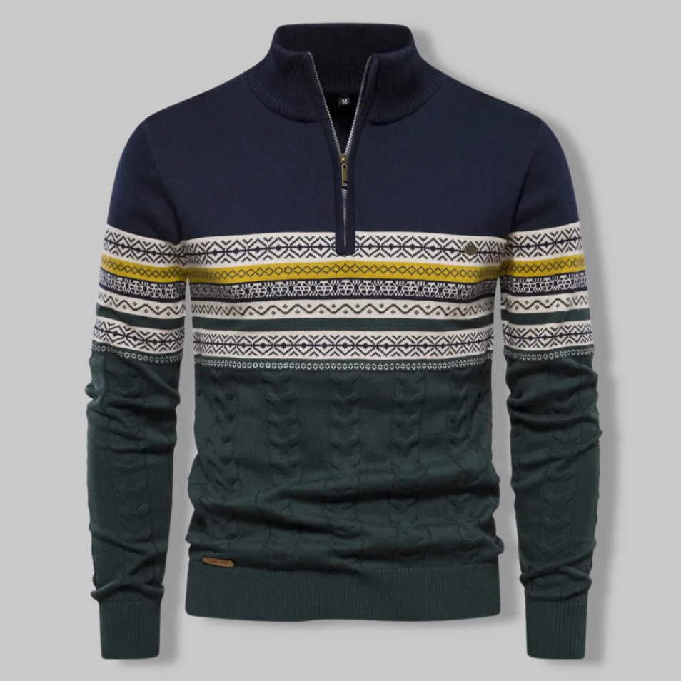 Torino alpine jumper in neutral tones, slim-fit silhouette with sustainable premium knit design
