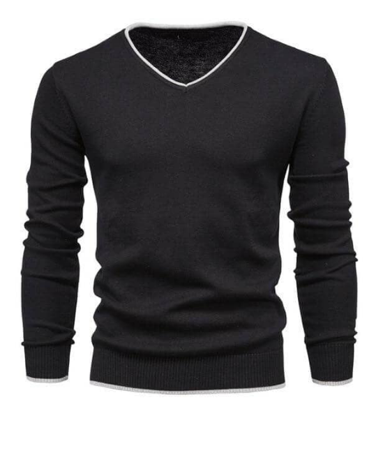 Sterling slim fit V-neck sweater unisex refined knit cozy versatile office wear elegant silhouette