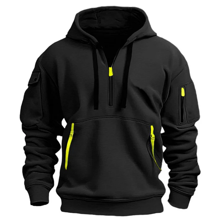 Men's relaxed fit hoodie in casual sustainable style with soft skin-friendly fabric for everyday comfort