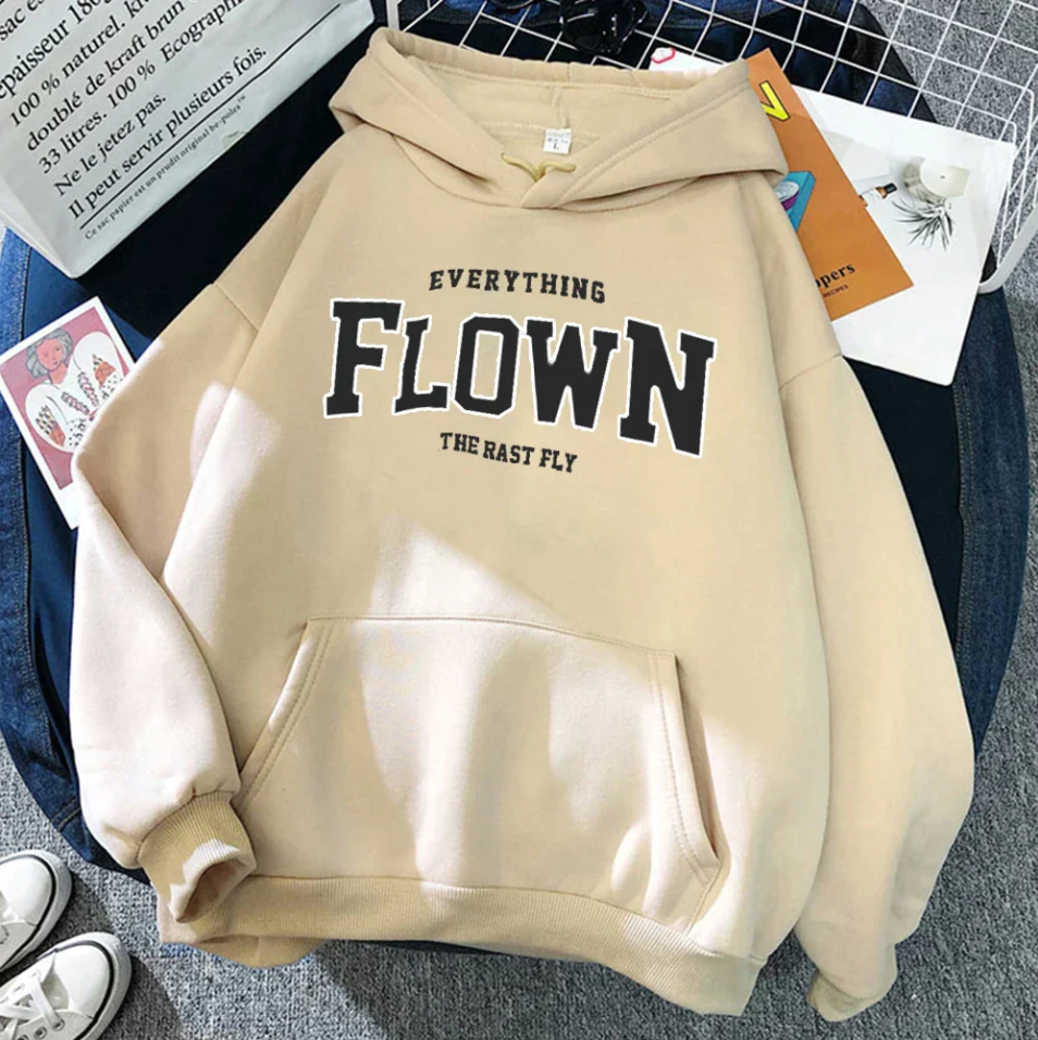 Women's printed hooded sweatshirt comfort fit casual pullover with bold graphic print