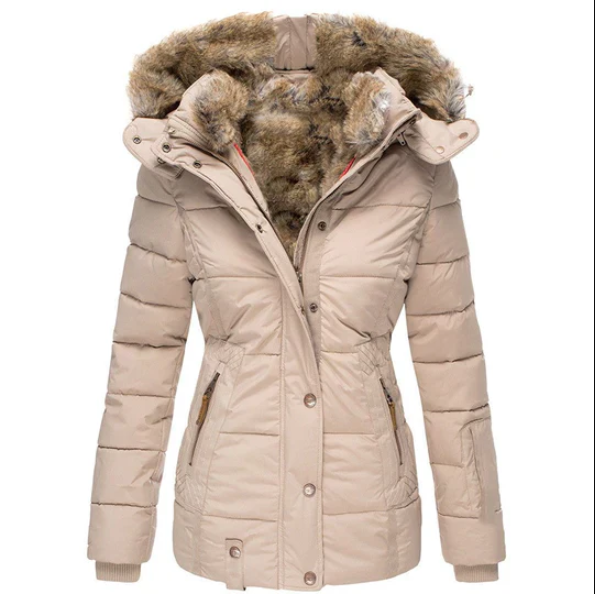 Women's tailored winter coat custom-fit silhouette in neutral tone sustainable style outerwear