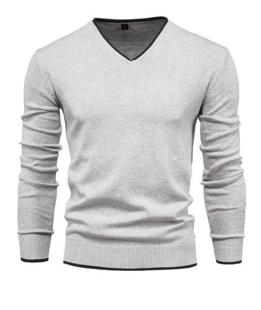Sterling slim fit V-neck sweater unisex refined knit versatile office wear cozy durable elegant layer