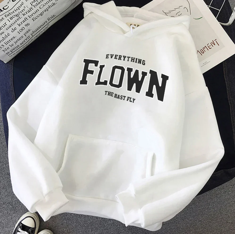 Women's comfort fit printed hoodie sweatshirt in casual style with bold graphic print