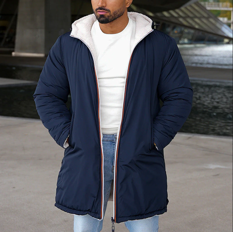 Renato men's reversible two-tone warm jacket, versatile outerwear with dual colorway design