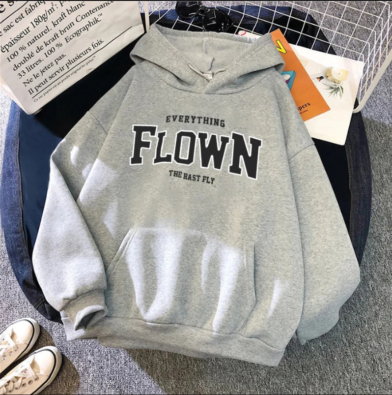 Women's printed comfort fit hoodie sweatshirt with bold graphic print for all-day casual wear