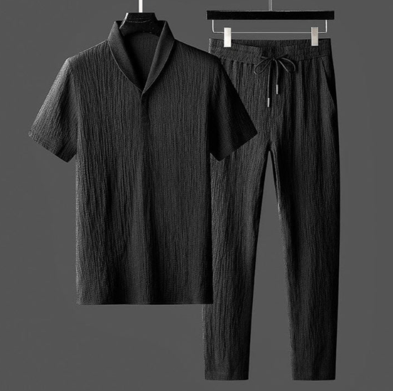 David men's coordinated set stylish versatile outfit durable comfort easy care everyday wear